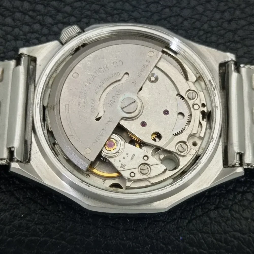 Vintage 1982 Citizen Automatic Mens Silver Watch W/daydate & Gold accents